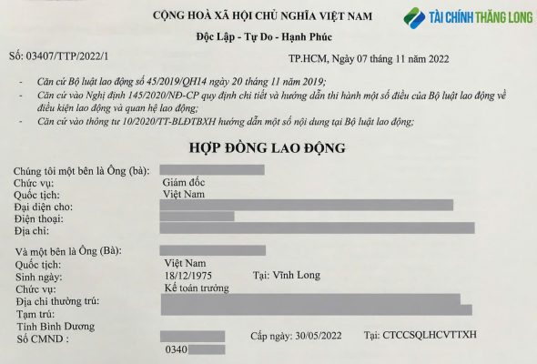 Chứng minh tài chính qua công việc hiện tại và thu nhập hằng tháng