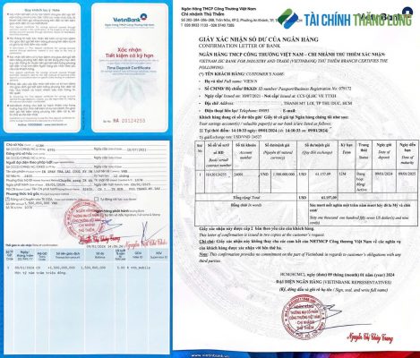 Sổ tiết kiệm và giấy xác nhận số dư khi chứng minh tài chính du học Mỹ