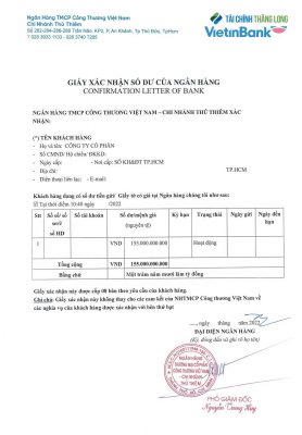 Xác nhận số dư