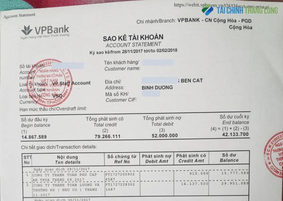sao kê tài khoản cần chuẩn bị khi làm hồ sơ visa Mỹ